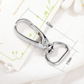 Macro view of silver alloy lobster clasp showing detailed 42mm by 19mm dimensions - Style 13 P0942 (Silver Lobster Clasp 42mm)