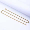 Men's hip-hop punk style square pearl chain necklace in golden stainless steel finish - 2.5mm/60cm / Gold