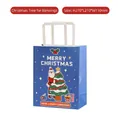 Blue Christmas gift bag with Santa and tree cartoon, size 270x210x110mm - Blue Christmas Tree Style