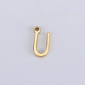 Polished 18K gold stainless steel U-shaped charm connector pendant for DIY jewelry - U (Bracelet Accessory) / Gold