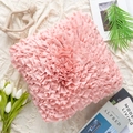 Chic pink flower ruffle square pillow case on beige fabric with stylish home decor - Pink Disc Flower Square (Cover Only)