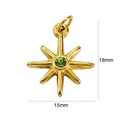 Dettaglio pendente stella polare 18mm oro con pietra verde e misure indicate - Zirconia Verde Frutta