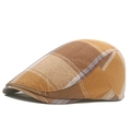 Coppola vintage da uomo a quadri marroni e beige con un classico design britannico - Regolabile / Quadri Arancioni