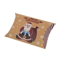 Christmas kraft paper pillow gift box with Santa Claus design and red striped patterns - Santa Claus