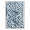 Self-adhesive blue acrylic rhinestones in various sizes on a white backing sheet - 11x16cm / Aqua Blue