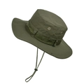 Sombrero de sol para exterior de ala ancha verde militar con orificios y cordón ajustable - Verde Militar