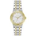 Orologio al quarzo bicolore da donna in acciaio inossidabile con lunetta in cristallo - Bicolore Quadrante Bianco
