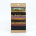 Primer plano de gomas de pelo elásticas trenzadas de estilo bohemio en tarjeta de cartón - Estilo Bambú 24 Piezas