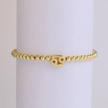 18k gold plated beaded elastic bracelet featuring a Cancer zodiac sign charm detail - Cancer