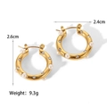 Detail view of 18K gold hoop earrings with white pearls and zircons, size 2.6x2.4cm - 10 Pairs/Set / White Zirconia + Pearl Gold Color