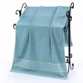 Absorbent cotton bath towel in fog blue with elegant gold stripes and diamond pattern - Gold Wire Jacquard Hand Towel (Light Green) / 34*74cm