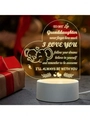 Luce notturna 3D a cuore per nipote con LED caldo e incisione di elefanti in acrilico - Interruttore a pulsante USB a 3 colori / Per nipote 2