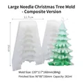 Christmas tree silicone mold for DIY candles and aromatherapy stones with dimensions - Large Needle Pine-Clamshell / White Semi-Transparent
