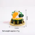 Artificial cream cake dessert model with orange and kiwi slices and green jelly base - Yellow Cream + Green Cherry