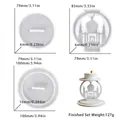 Set di 3 stampi in silicone per portacandele a moschea con base e componenti top - Set di Stampi Figura in Preghiera
