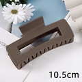 Matte dark brown 10.5cm rectangular hollow hair claw clip for thick hair styling - Matte Dark Coffee (S150-33) / 10.5cm