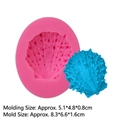 Stampo in silicone a conchiglia rosa con modello blu e specifiche di misura - Stile 2-Conchiglia