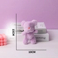 Purple plush teddy bear keychain, 15cm x 10cm soft toy charm for handbags and backpacks - Purple / No Pendant
