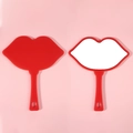 Lip-shaped handheld makeup mirror in vibrant red finish for portable cosmetic use - 18*21.5 Large Red