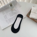 Calcetines invisibles de encaje negro con silicona antideslizante en el talón para mujer - Negro