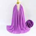 Elegant purple pearl chiffon scarf for women with soft texture and drape detail - Purple