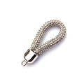 Laccetto da polso rotondo in argento con strass di cristallo e anello metallico - Bianco (Pendaglio) / Bianco (Pendaglio)