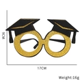 Occhiali per festa di laurea con glitter dorati e decorazione a tocco - Stile K (Graduate)