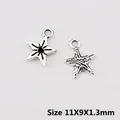 Antique silver star charm pendant XK2064# for DIY jewelry with size 11x9x1.3mm - XK2064#