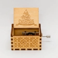 Handcrafted wooden music box with Merry Christmas engraving and mechanical hand crank - Christmas 28/Wood Color/Holly Jolly Engraved