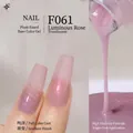 Vernis gel F061 Glazed Rose rose translucide avec des paillettes fines et brillantes - F061 Rose Scintillante