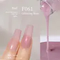 Glazed Rose nail gel F061 with translucent rose pink finish and fine glitter shimmer - F061 Glistening Rose