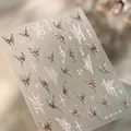 Laser butterfly nail art sticker M1335 with holographic finish and star accents - Butterfly Starfall - Glass Fragment (M-1335)
