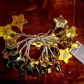 Golden star LED string lights with snowflake patterns and battery box for Christmas - 1.5m 10 LEDs Steady Battery Gold Stars