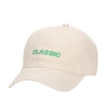 Off-white cotton baseball cap with green CLASSIC embroidery and curved brim - Off White