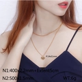 Collar de doble capa dorado con colgante de corazón de acero inoxidable en modelo mujer - Dorado (KN113851-Z)