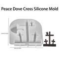 Silikonform für DIY Friedenstaube und Kreuz-Design mit quadratischem 14x14cm Rahmen - Friedenstaube Kreuz