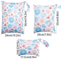 Three-piece set of floral waterproof baby wet bags in blue and orange daisy print - BF112 Daisy Shell