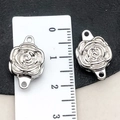 Cierre magnético con forma de rosa plateada para collares con regla de medición - Rosa de Plata