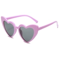 Pink heart-shaped sunglasses for kids with durable frame and UV protection dark lenses - Purple