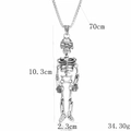 Silver skeleton skull necklace with 70cm chain and detailed measurements for men - Skeleton Bone Structure