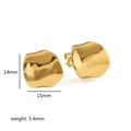 Boucles d'oreilles créoles géométriques ondulées en acier inoxydable doré 18 carats - Or (TE6223-G)
