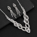 Set gioielli sposa con collana traforata con strass e orecchini abbinati eleganti - Set da 2 pezzi argento (Collana + Orecchini)