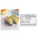 304 stainless steel taco holder for 1-2 shells, 13x10x5cm silver taco rack stand - 13x10x5cm (1-2 Slots Iron Plate Style)