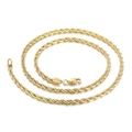 Collana a corda minimalista in acciaio inossidabile dorato con chiusura a moschettone - Oro-4mm