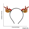 Christmas deer antler headband with brown horns, golden bells and red mushrooms details - Brown Antler Bell Headband