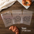 Mattes Brotbeutel-Set mit Cartoon-Motiven, 17x20cm, ideal für Gebäck und kleine Backwaren - Bär & Katze 3-in-1 Mix / 17x20+3cm (100 Stück Packung)