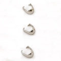 Tre chiusure a U in acciaio inossidabile argento lucido per la creazione di gioielli - Acciaio 4*7mm