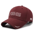 Burgundy baseball cap with white FBXS embroidery and curved brim detail - Adjustable / Burgundy