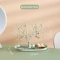 Mint green deer antler jewelry organizer stand with a tray base and height dimensions - Basic Style / Green