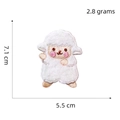 Cute white plush sheep embroidery patch sticker, 7.1cm x 5.5cm DIY decoration - Little Sheep